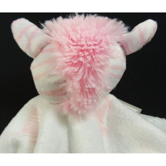Lila and Jack Pink White Zebra Lovey Baby Security Blanket - Picture 7 of 9